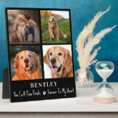 Pet Loss Gift Dog Memorial Aangepast 4 Foto Collag Fotoplaat (Zijkant)