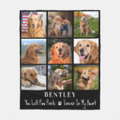 Pet Loss Gift Dog Memorial Custom 9 Photo Collage Fleece Deken (Voorkant)