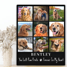 Pet Loss Gift Dog Memorial Custom 9 Photo Collage Fotoplaat