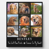 Pet Loss Gift Dog Memorial Custom 9 Photo Collage Fotoplaat (Voorkant)