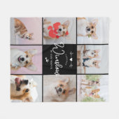 Pet Loss Gift Dog Memorial Foto Collage Keepslag Fleece Deken (Voorkant (Horizontaal))