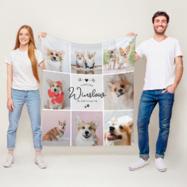 Pet Loss Gift Dog Memorial Foto Collage Keepslag Fleece Deken