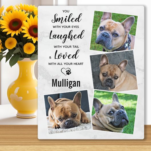 Pet Loss Gift- Modern Marble Keepomwille Dog Memor Fotoplaat