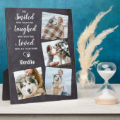 Pet Loss Gift - Rustic Slate Keepslag Dog Memorial Fotoplaat (Zijkant)