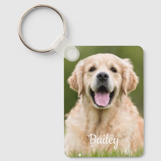 Pet Loss Gift Sympathie Foto Pet Memorial Sleutelhanger (Voorkant)
