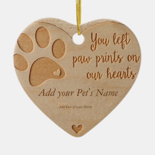 Pet Loss - Hart Hout Zoals Ornament (Voorkant)