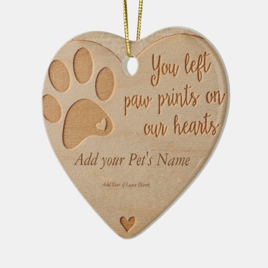 Pet Loss - Hart Hout Zoals Ornament (Links)
