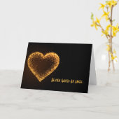 Pet Loss Heart Moon & Stars Condolence Kaart (Gele Bloem)