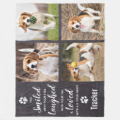 Pet Loss Herdenking Dog 4 Foto Collage Fleece Deken (Voorkant)