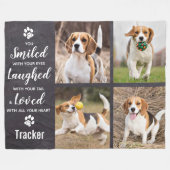 Pet Loss Herdenking Dog 4 Foto Collage Fleece Deken (Voorkant (Horizontaal))