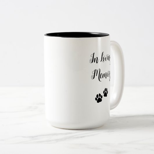 Pet Loss Hond Sympathie Tweekleurige Koffiemok (Voorkant rechts)