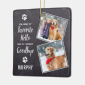 Pet Loss Keepomwille Pet Memorial Dog foto Keramisch Ornament (Links)