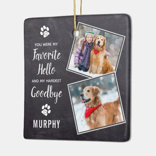 Pet Loss Keepomwille Pet Memorial Dog foto Keramisch Ornament (Links)