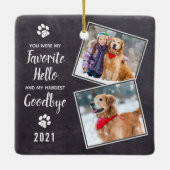 Pet Loss Keepomwille Pet Memorial Dog foto Keramisch Ornament (Achterkant)