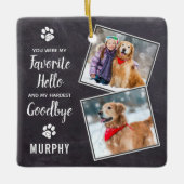 Pet Loss Keepomwille Pet Memorial Dog foto Keramisch Ornament (Voorkant)