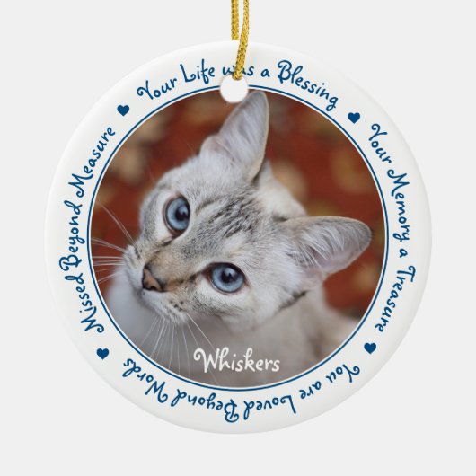Pet Loss Keepslag - Sympathie Cat Pet Memorial Keramisch Ornament (Voorkant)