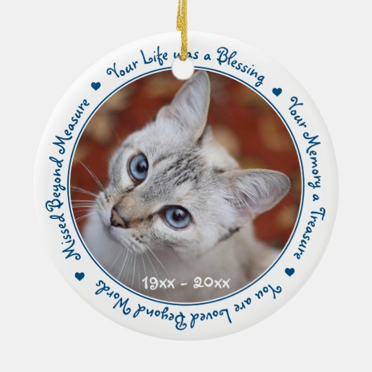 Pet Loss Keepslag - Sympathie Cat Pet Memorial Keramisch Ornament (Achterkant)