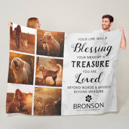 Pet Loss Memorial Photo Collage Fleece Deken