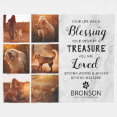 Pet Loss Memorial Photo Collage Fleece Deken (Voorkant (Horizontaal))