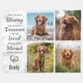 Pet Loss Memorials Keepsake Pet Collage Foto Fleece Deken (Voorkant (Horizontaal))