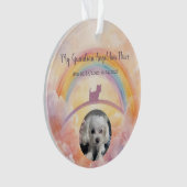 Pet Loss Ornament – Watercolor Heaven & Paw Prints (voorkant)