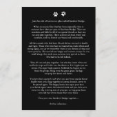 Pet Loss Pet Memorial Pet Dog Sympathie Kaart (Achterkant)