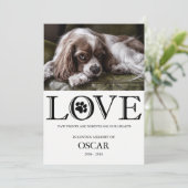 Pet Loss Pet Memorial Pet Dog Sympathie Kaart (Staand voorkant)