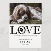 Pet Loss Pet Memorial Pet Dog Sympathie Kaart (Voorkant)