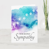Pet loss-poot drukt sympathie van de waterverf af kaart (Voorkant)