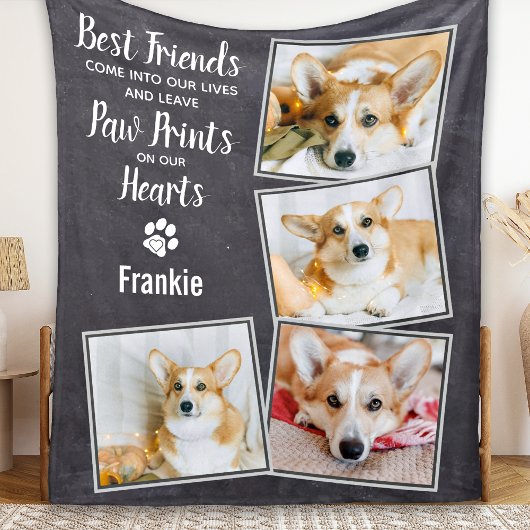Pet Loss Quote Foto Collage Pet Dog Memorial Fleece Deken