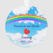 Pet Loss Rainbow Bridge Pet Dog Memorial Ornament (achterkant)