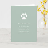 Pet Loss Sidekick Sympathy Sage Green Kaart (Gele Bloem)