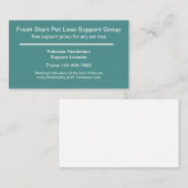 Pet Loss Support Group Visitekaartje (Voorkant / Achterkant)