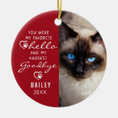 Pet Loss Sympathie Cat Memorial Foto Keepomwille C Keramisch Ornament (Voorkant)