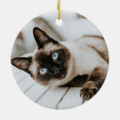 Pet Loss Sympathie Cat Memorial Foto Keepomwille C Keramisch Ornament (Achterkant)