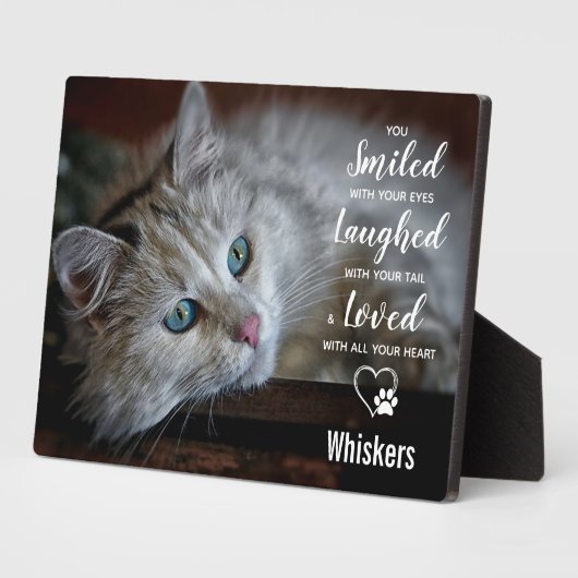 Pet Loss Sympathie Foto Keepasjenko Cat Pet Memori Fotoplaat (Zijkant)