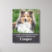 Pet Loss Sympathie Gift Aangepaste Foto Hond Memor Canvas Afdruk (Voorkant)