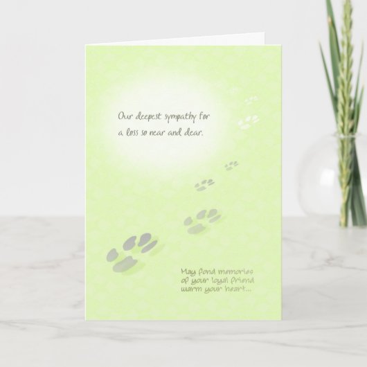 Pet Loss Sympathy Card - Pawprints Kaart (Voorkant)
