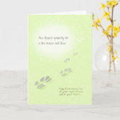 Pet Loss Sympathy Card - Pawprints Kaart (Gele Bloem)