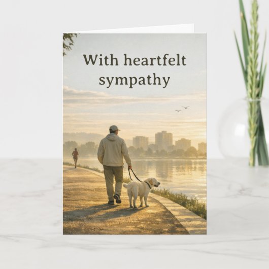 Pet Loss Sympathy Card – Quiet Walk Design Bedankkaart (Voorkant)