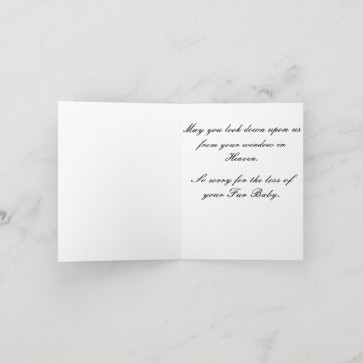 Pet Loss Sympathy Card voor Kat Kaart (Binnen)
