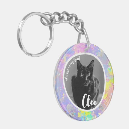 Pet Loss Sympathy Memorial Keepsake Opal Symbool Sleutelhanger (Voorkant Links)