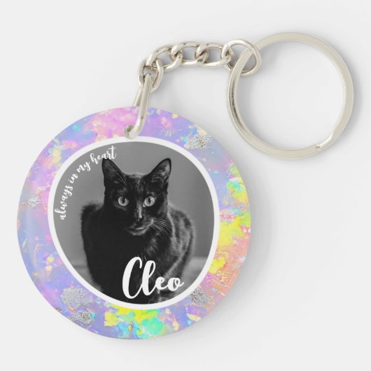 Pet Loss Sympathy Memorial Keepsake Opal Symbool Sleutelhanger (Achterkant)
