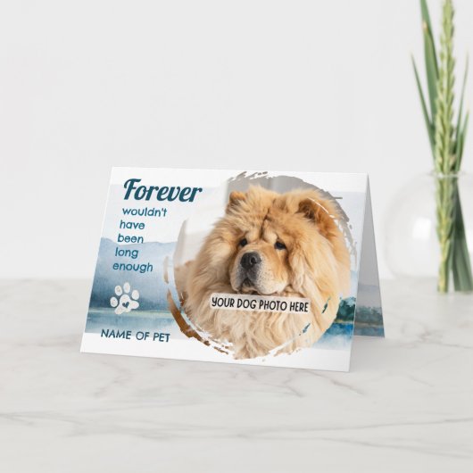 PET LOSS your photo & name Memorial Card Bedankkaart (Voorkant)