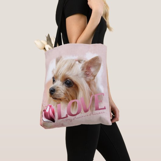Pet Love 1+1 Photo Template, Pink, Heart & Love - Tote Bag (Dichtbij)