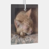 PET LOVE Glass Square Ornament (Voorkant Rechts)