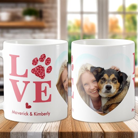 Pet LOVE Hart Foto Custom Hondenliefhebber Valenti Koffiemok