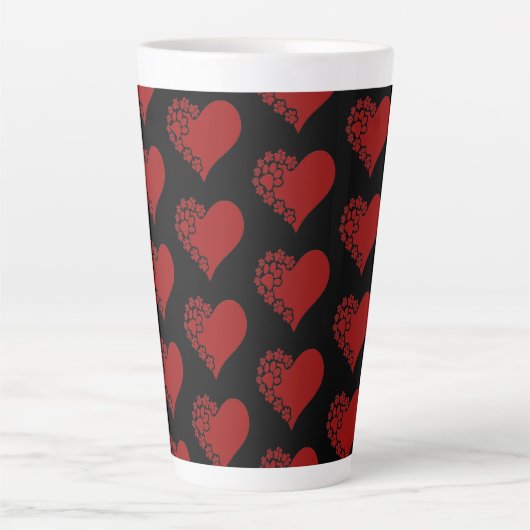 Pet Love Hearts Black Latte Mok (Voorkant)