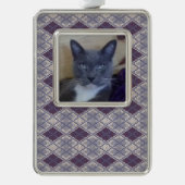 PET LOVE ingelijst Vert Ornament / Plum Argyle Kni (Voorkant)