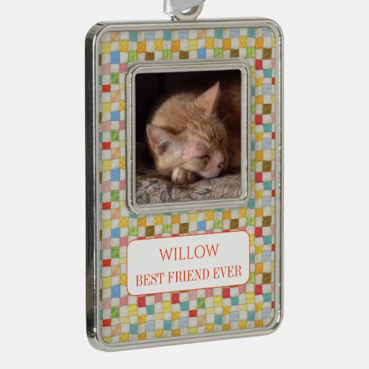 PET LOVE ingelijst Vert Ornament + Tekst / Quilt (Rechts)